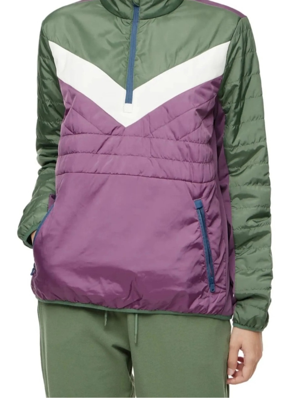 Ralph Lauren RLX Quilted Quarter Zip jacket color block size XS